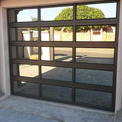 Electric powder coated aluminum frame glass screen panels garage door