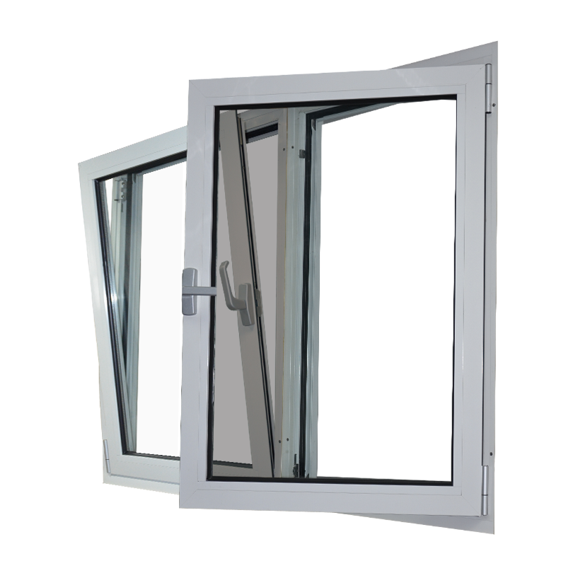 Double Glazed Windows Tempered Glass Tile & Turn Aluminum Swing Opening Window