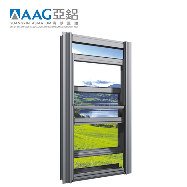 Vertical Aluminium sliding window Single hung windows For Sale