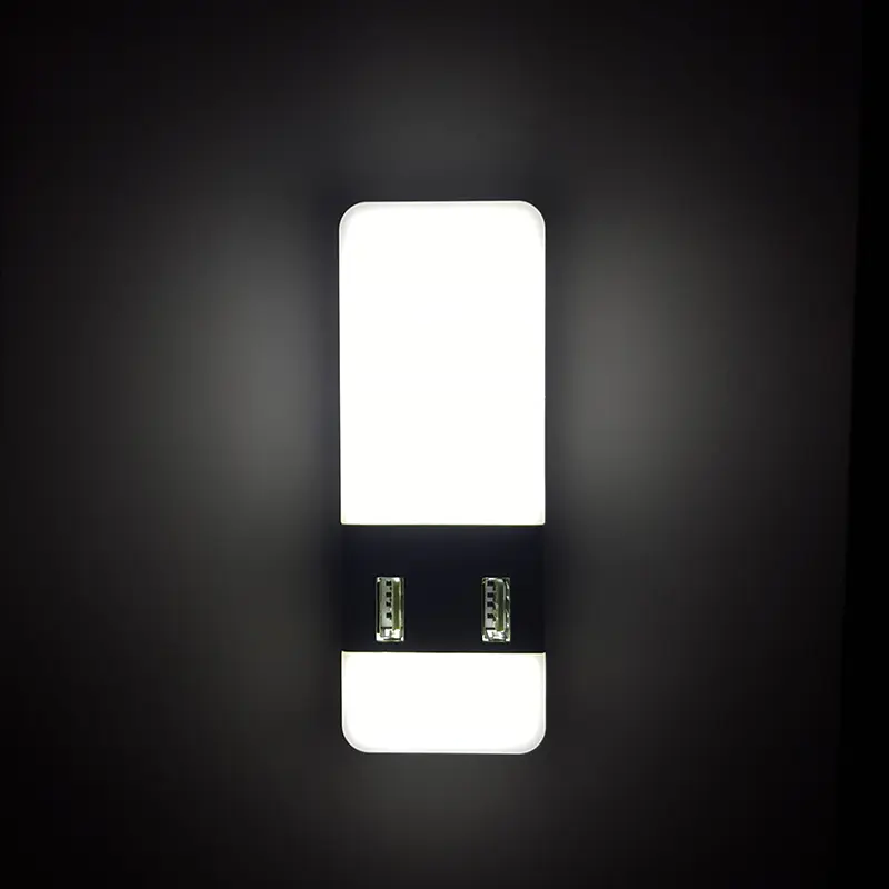 5V 2A Output Travel Dimmer inductio LED Night Light dual USB Wall Plate for Fast Charger