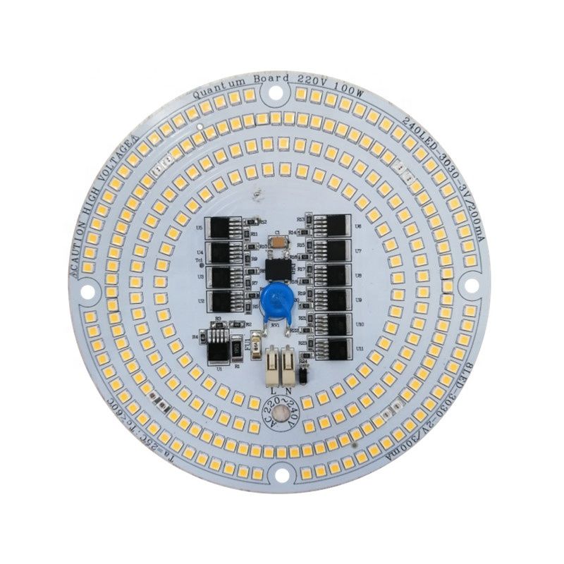 SCR Dimmable 100W 220V driverless AC LED Board V3 PCBA Samsung LM301B LED & 660nm DOB LED board for LED grow light