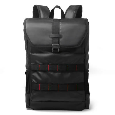 mochilas KS-002 PU Leather Laptop Backpack 15.6 Inch Laptop Bag Fashion Travel Rucksack Waterproof Oxford School Backpacks Black