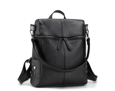 mochilas Women Casual Backpack Leather School Backpack for Teenager Girls Travel Backpack Vintage Solid Shoulder Bags