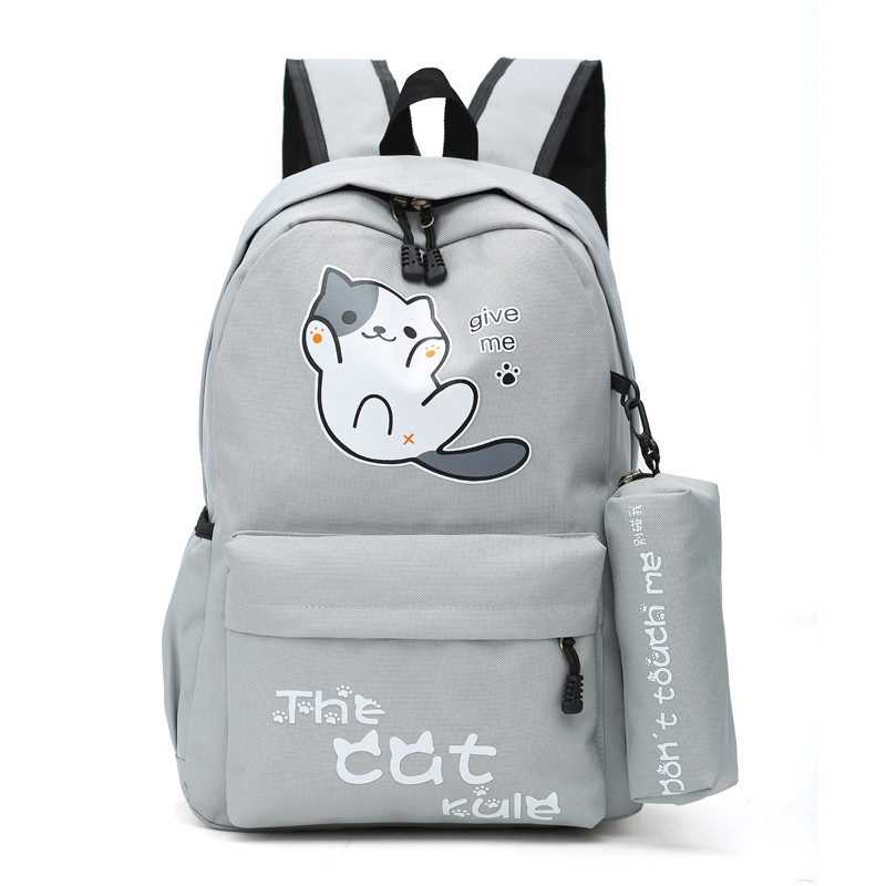 mochilas Cute cat backpack school bags for teenage girls College Wind nylon back pack women solid large Casual backbag bagpack Mochila