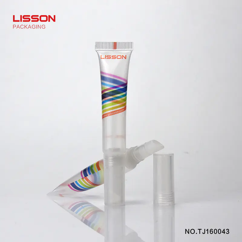 High quality empty lip gloss tube containers cosmetic packaging with soft brush
