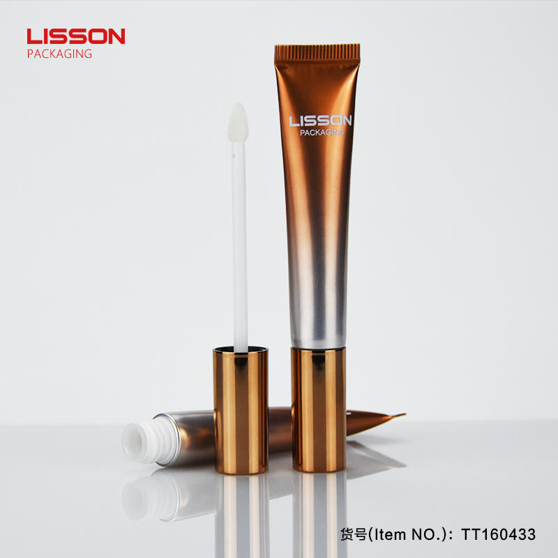 10ml wholesale custom empty lip gloss tube with brush for lipgloss