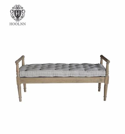 French Style Albert Oak Bench with Cushion HL100