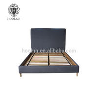 French style Antique Wooden Upholstered Fabric Bed HL117FB-153-F22