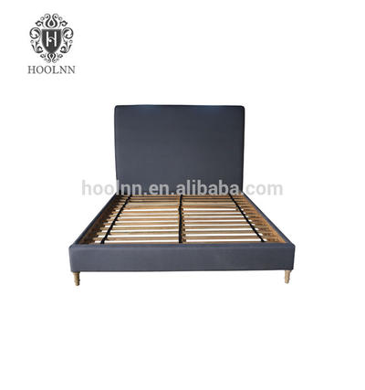 French style Antique Wooden Upholstered Fabric Bed HL117FB-153-F22