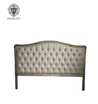 French-style Antique Wooden Upholstered Luxurious King Size Fabric Headboard HL004K-F05