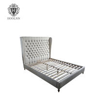 French Style Antique Funiture Upholstered Wooden Bed HL006K
