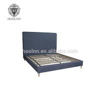 French style Antique Wooden Upholstered Fabric Bed HL117FB-183