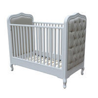 HL049 Royal Luxury Wooden Baby Crib/ Europe French Style Wooden Single Baby Cot Bed