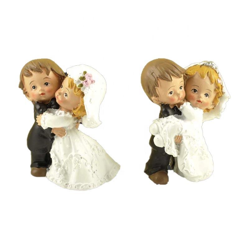 Wholesale Polyresin Kids Dancing Wedding Couple Figurine Cake toppers 2A