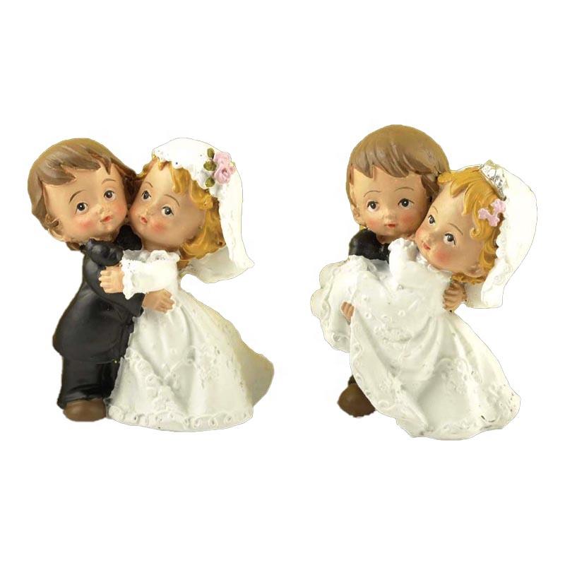 Wholesale Polyresin Kids Dancing Wedding Couple Figurine Cake toppers 2A