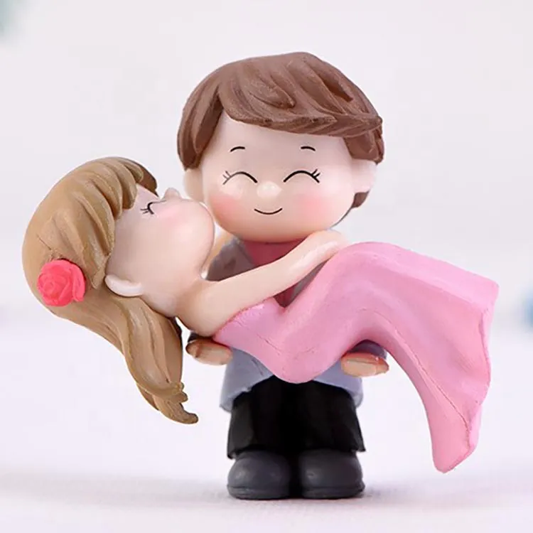 Handmade Crafts Romantic Mini Boy and Girl Wedding Couple Figurine