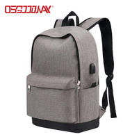 Osgoodway Water Resistant Canvas Vintage Casual Student Laptop Bag Backpack Men with USB Charging Port