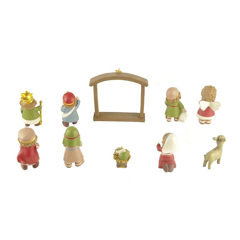 Ready Products Hot Sale Polyresin Christian Nativity Set of 10pcs Craft for Decoration