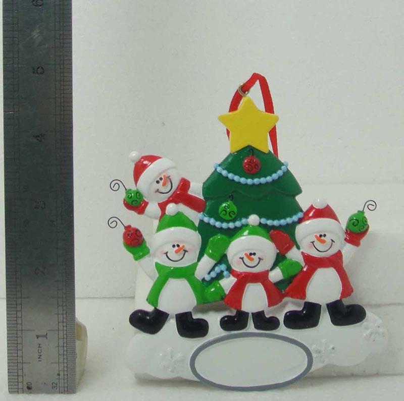 Creative polyresin Christmas ornaments 4-snowman family home decor