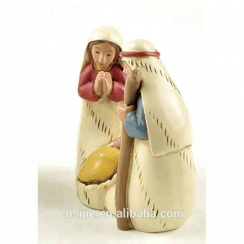 In stock item Resin Cute Nativity Set Joseph,Mary and baby statues wholesale