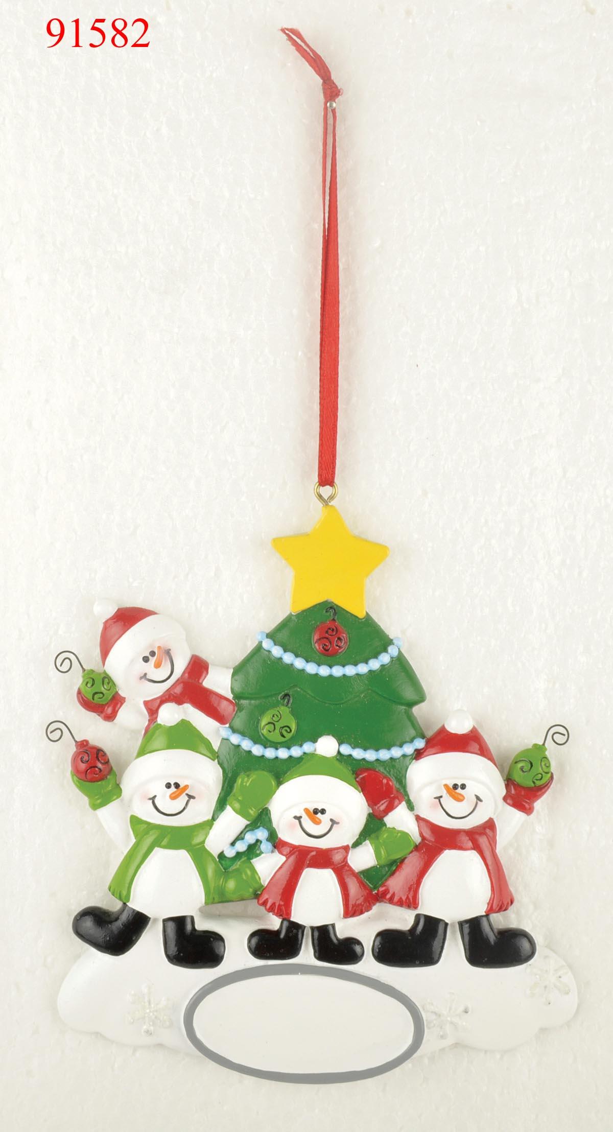 Creative polyresin Christmas ornaments 4-snowman family home decor