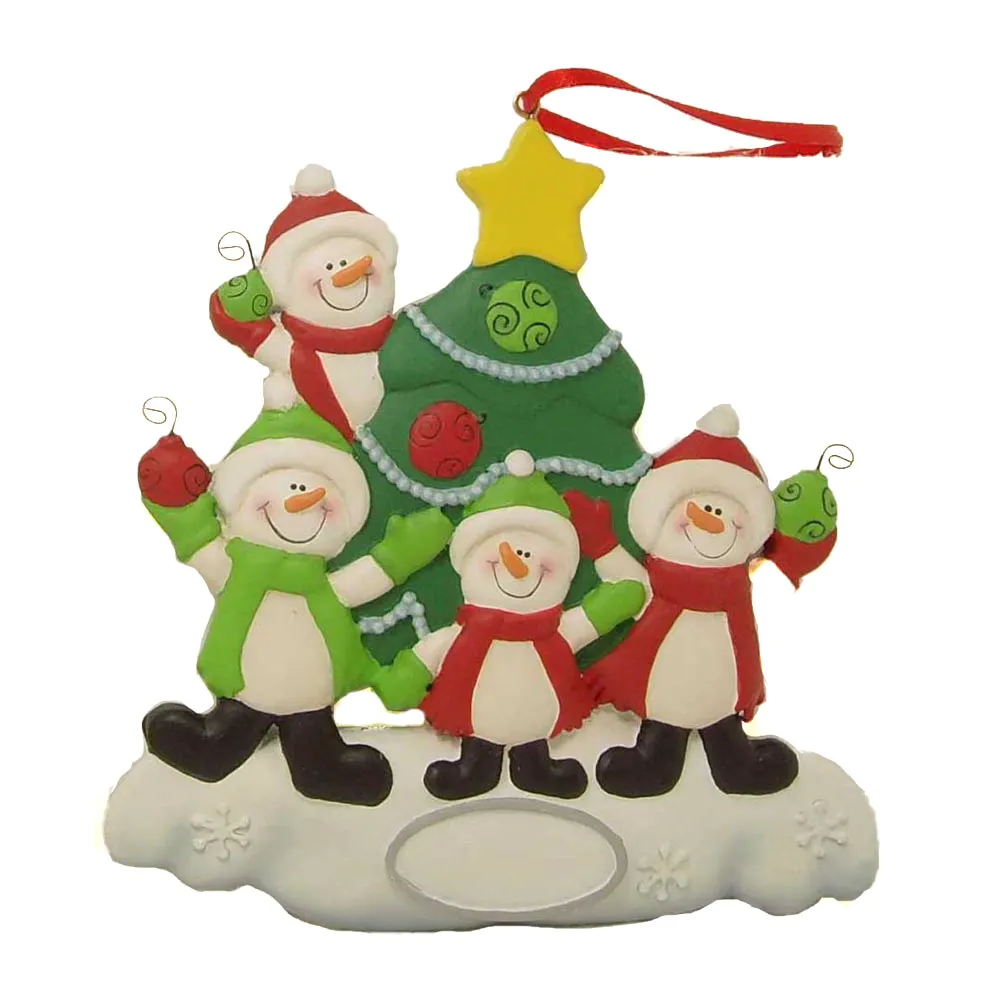 Creative polyresin Christmas ornaments 4-snowman family home decor