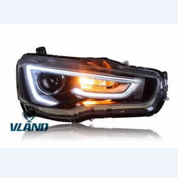 VLAND factory accessories for Car Headlight for LANCER LED Head light for 2008-2018 with moving turn signal+LED DRL