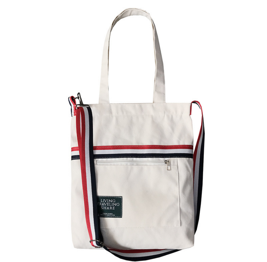 Canvas Tote Bag with Zipper Pocket, ShoppingBag