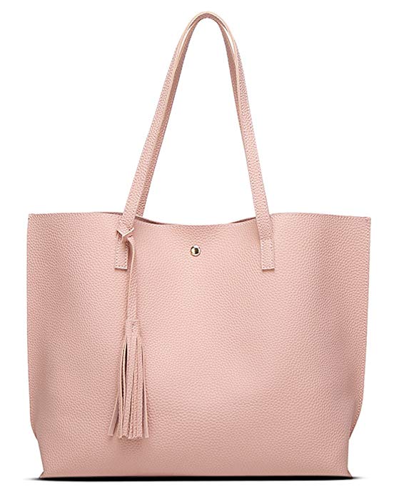 Women's soft leather handbag shoulder bag large capacity tassel handbag