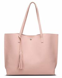 Women's soft leather handbag shoulder bag large capacity tassel handbag
