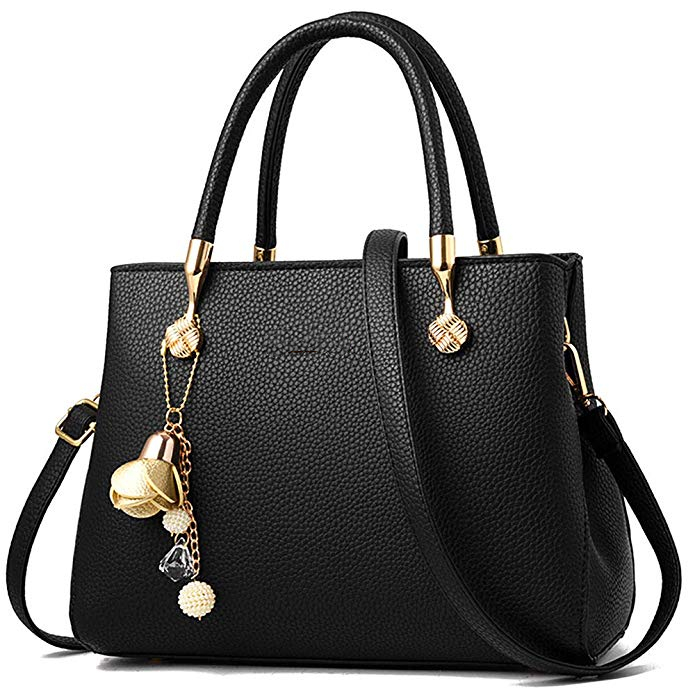 Women's leather handbag shoulder bag tassel tote bag