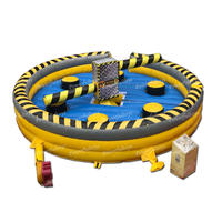 Factory price inflatablewipe out meltdown game with mechanical for sale