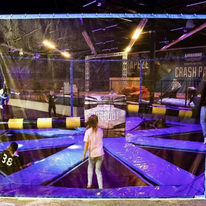 Bounce Indoor Trampoline Type 8m Sweep Game Wipe Out at trampoline park