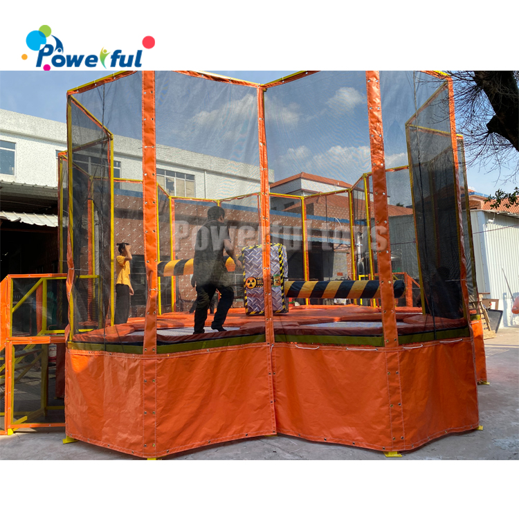 Team building inflatable sweeper game, inflatable meltdown game, inflatable wipeout eliminator for trampoline park