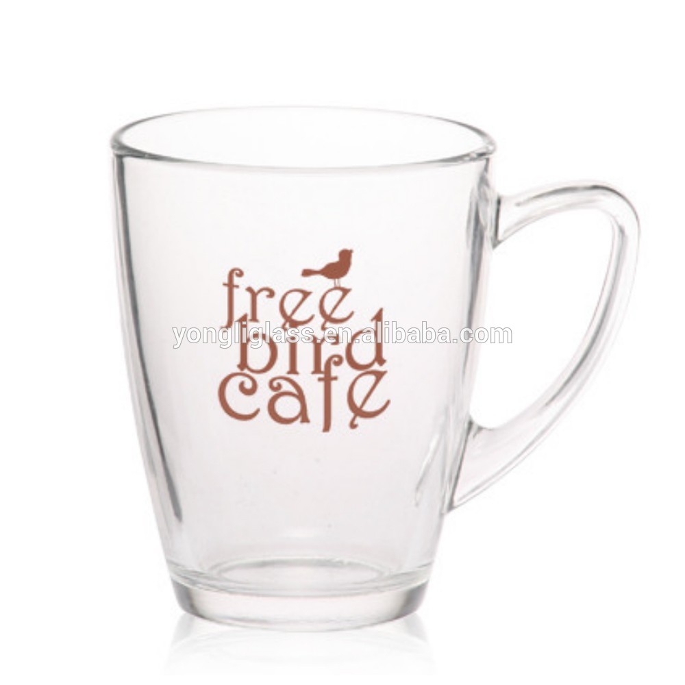 Hot selling Custom coffee mugs cheap , custom shape coffee mug , glass coffee mug with custom logo