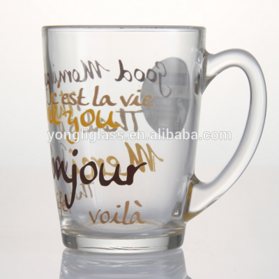 Hight quality clear Custom logo coffee mug, glass irish coffee mugs, clear coffee mug glass with handle France