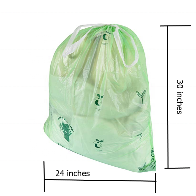 13 Gallon 100% biodegradable Drawstring Trash Bags Trash Can Liners for Kitchen Office