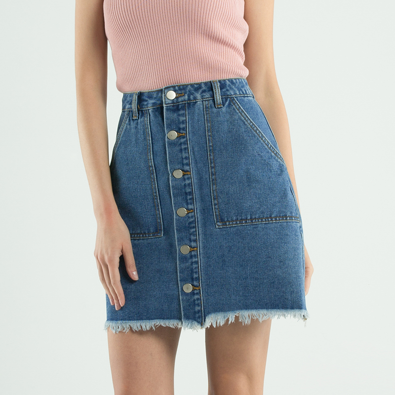 2020 New Jeans Skirt Ladies Short Mini Denim Skirt