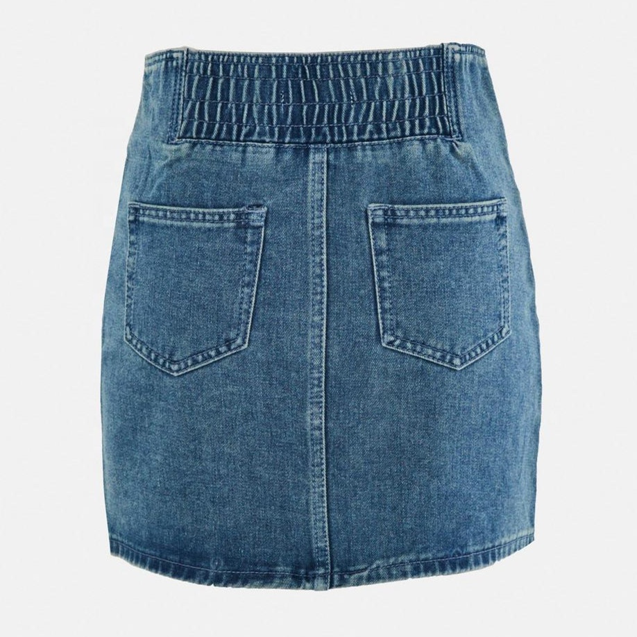 2020 fashion mini skirts elastic waist knee length pencil skirt for woman denim