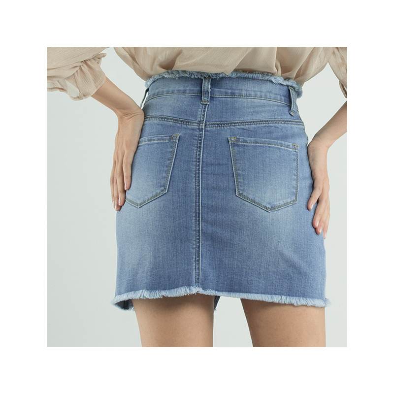 Reasonable price latest bottom Irregular Custom Cut Up Jeans Pants Low Waist Mid rise Skirt