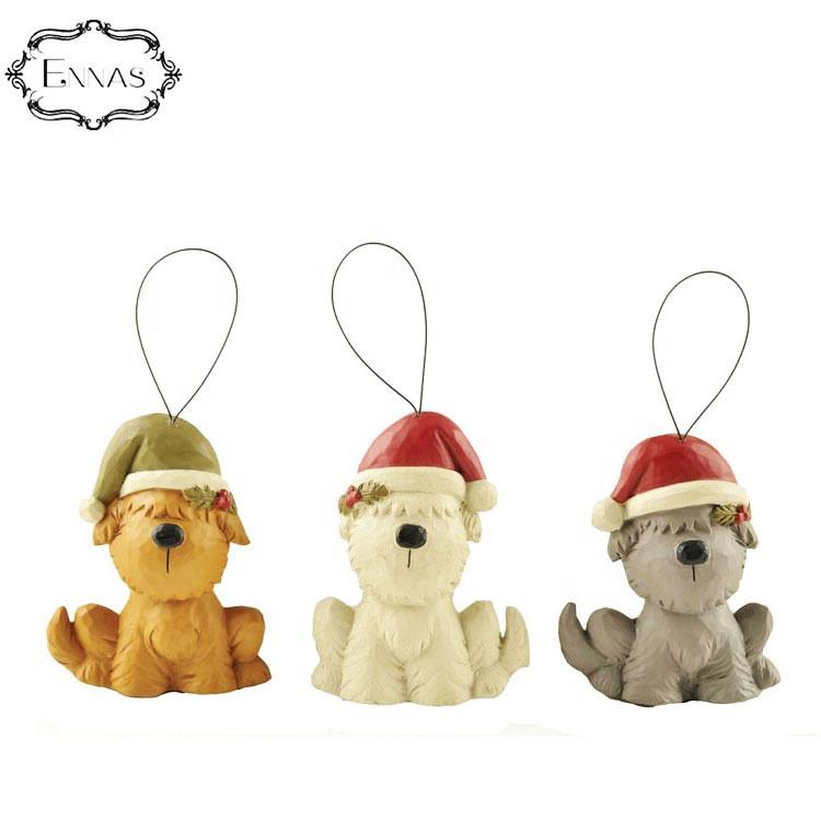 Dogs with candy canes Personalized resin dog Christmas ornaments crafts