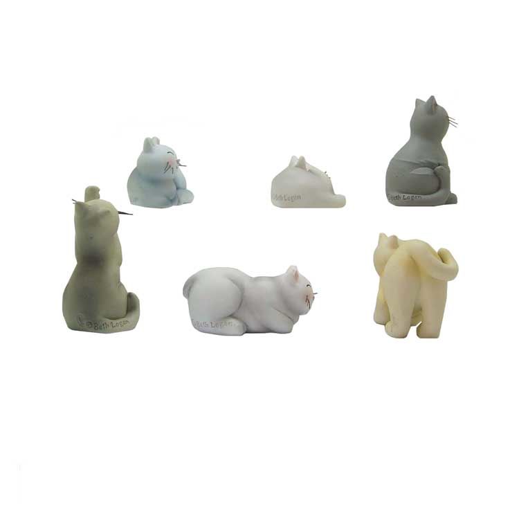 Fashion creative craft cute animal toy 6 pieces / set of playful cat figurines suit