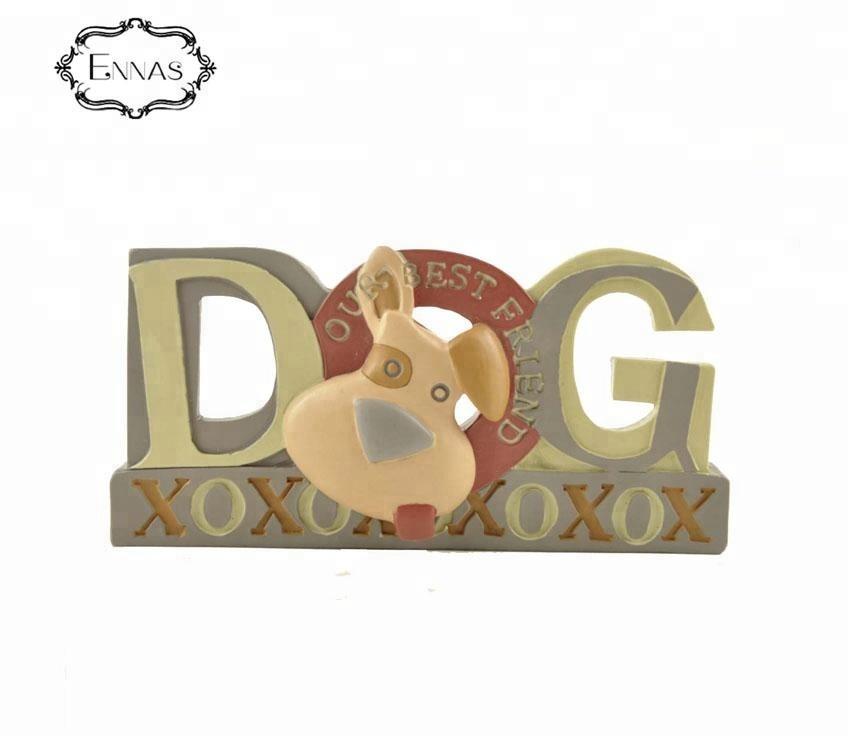 Resin 3D dog with words 