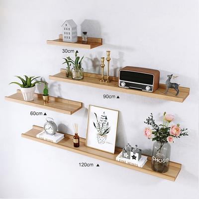 nordic style beech wall mountrd floating wooden shelves storage display book shelf