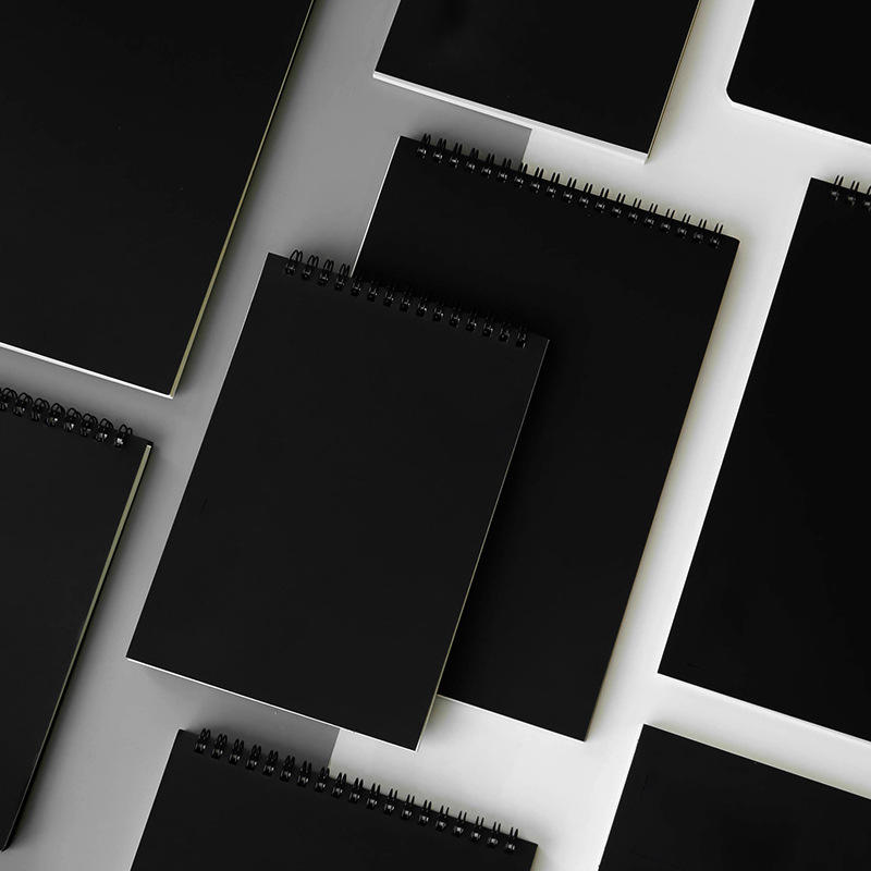 product-Custom logo black kraft cover spiral notebook mini size notepad note book-Dezheng-img-1