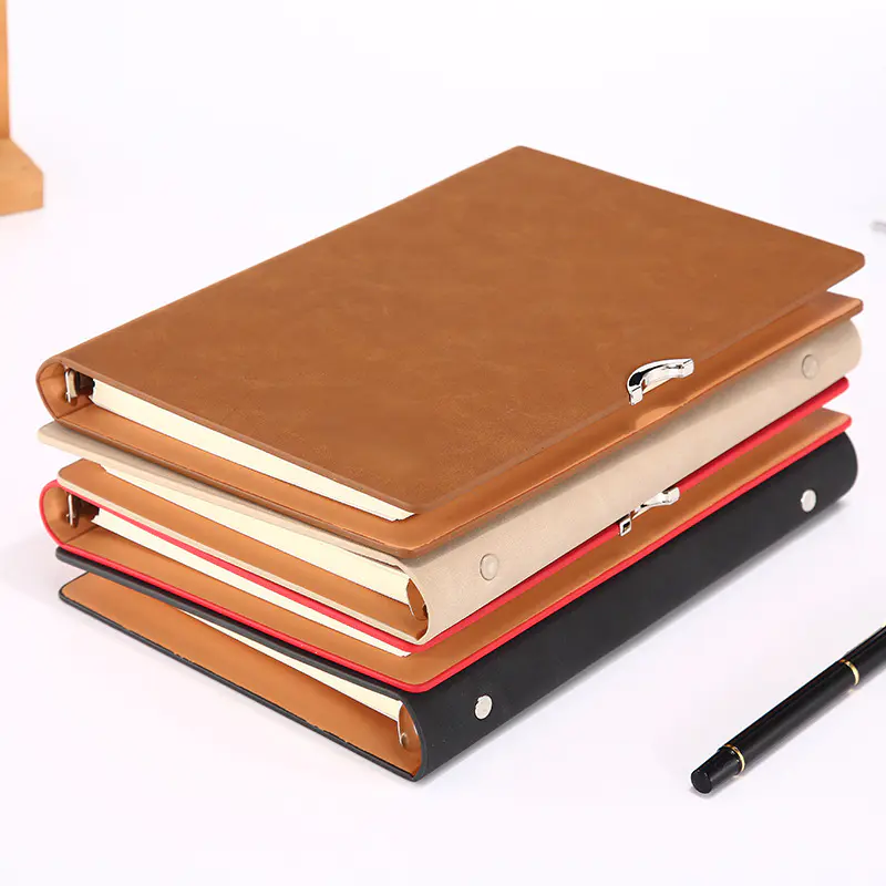 Manufacturer A5 PU leather Notepad meeting minutes notebook business office notebook with logo