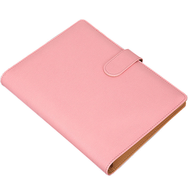 PU leather Pikn cover loose leaf 2021 planner 6 hole calendar pp style notebook with Magnetic buckle