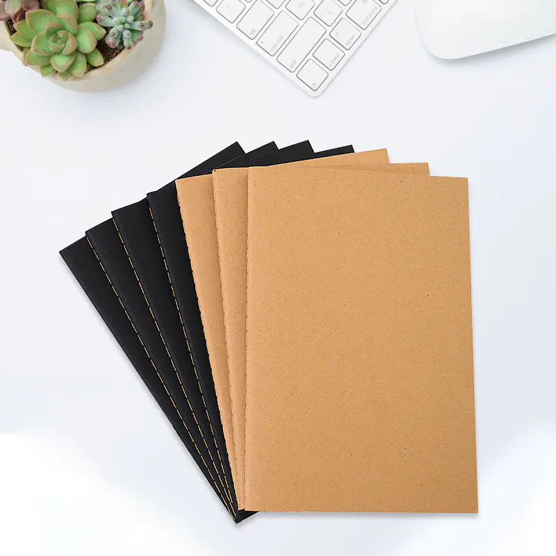 Black brown kraft cover dotted paper notebook custom wholesale retail notebook