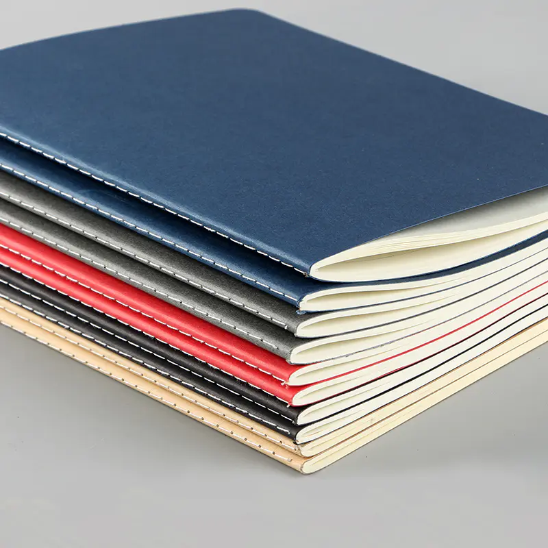 Soft kraft paper cover a6 notebook sew binding journal A5 grid notebook