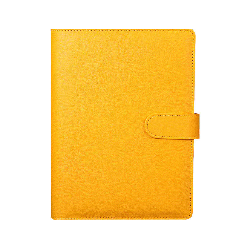 product-Custom pu leather cover notebook a5 binder logo lined notebook-Dezheng-img-1